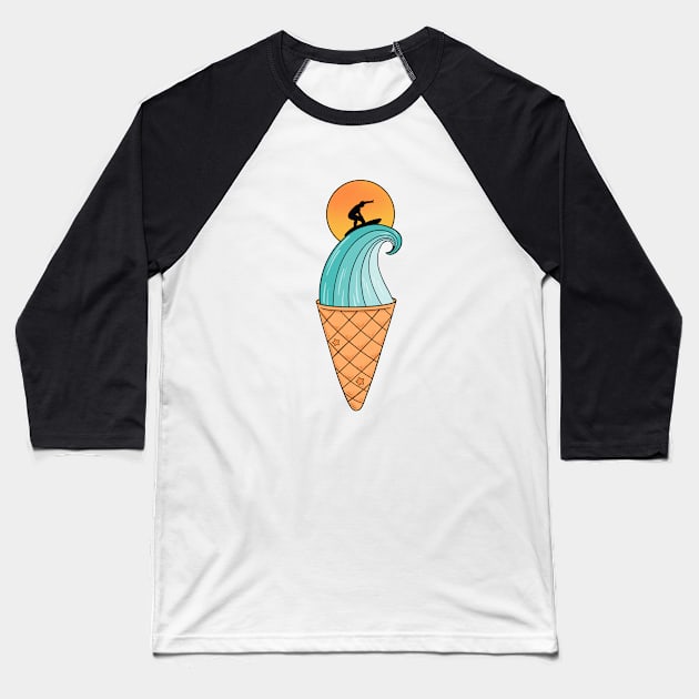 Nature Wave Ice Cream Baseball T-Shirt by coffeeman